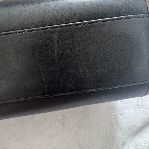 Brighton Black Burgundy Croc Leather Satchel Heart Charm Strap Box Dust Bag - Picture 10 of 14